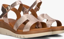 roségouden stefano lauran sandalen met hak met koord sandaal