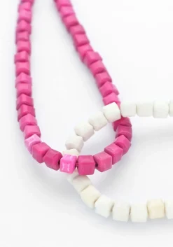 roze bonnie studios kettingen double pink necklace