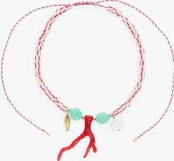 roze bonnie studios sieraad pendant party red necklace