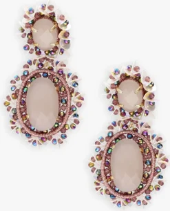 roze lott. gioielli oorbellen pendant earring double w/ sequins l