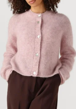 roze second female vest andrea knit rib ls cardigan