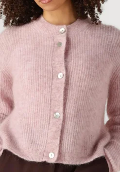 roze second female vest andrea knit rib ls cardigan