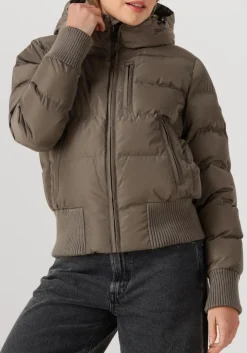 taupe airforce gewatteerde jas tate bomber