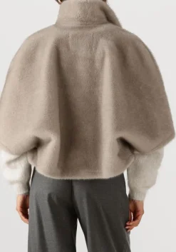 taupe alter ego faux fur jas lena