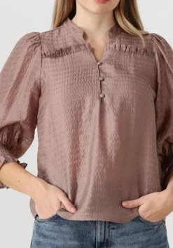 taupe co'couture blouses charliecc frill ss shirt