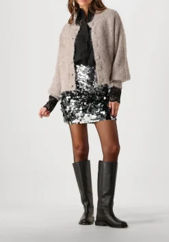 taupe co'couture vest coralee rib cardigan