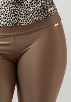 taupe deblon sports legging clara shine leggings high waistband