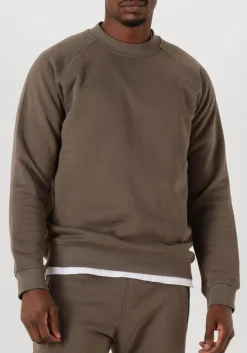 taupe genti trui basic logo sweater