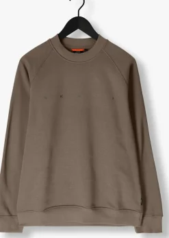 taupe genti trui basic logo sweater