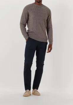 taupe gentiluomo trui round ls