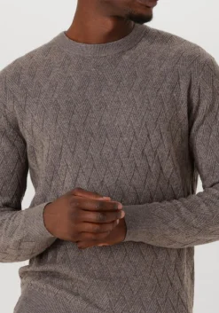 taupe gentiluomo trui round ls