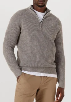 taupe gentiluomo trui turtle zip