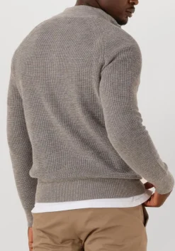 taupe gentiluomo trui turtle zip