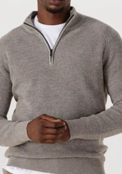 taupe gentiluomo trui turtle zip