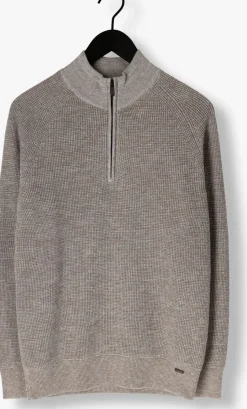 taupe gentiluomo trui turtle zip