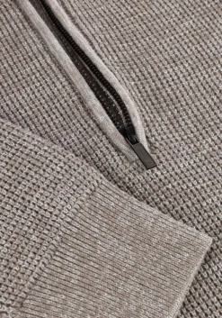 taupe gentiluomo trui turtle zip