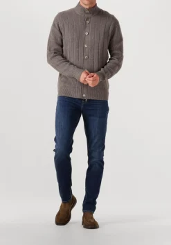 taupe gentiluomo vest cardigan 8 buttons