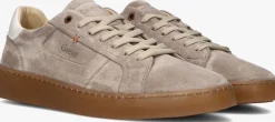 taupe greve lage sneakers wave