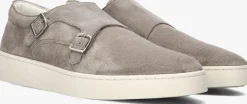 taupe greve lage sneakers wave