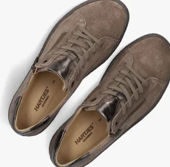 taupe hartjes sneakers combi met hiel suede h ls sneaker