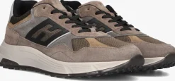 taupe hogan sneakers mesh combi runner