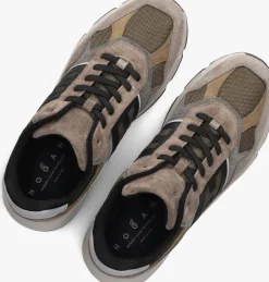 taupe hogan sneakers mesh combi runner