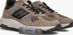 taupe hogan sneakers mesh combi runner