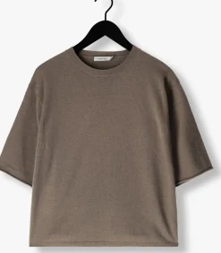 taupe knit-ted top mer