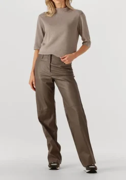 taupe knit-ted wijde broek naomi pant
