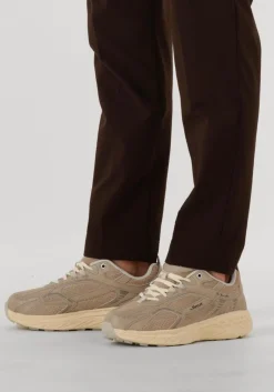 taupe mercer amsterdam lage sneakers the re-run max perforated