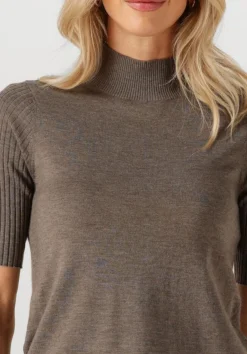 taupe mos mosh trui mmrelena turtleneck ss knit