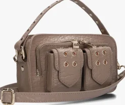 taupe núnoo schoudertas helena eyelet