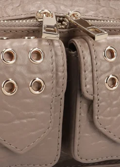 taupe núnoo schoudertas helena eyelet