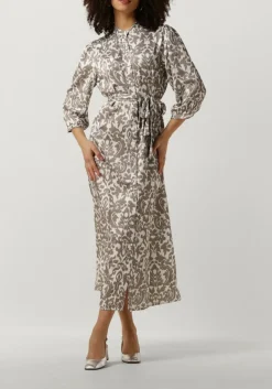 taupe notre-v midi jurk satin dress one