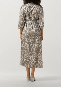 taupe notre-v midi jurk satin dress one