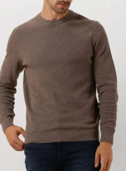 taupe profuomo trui pullover crew neck