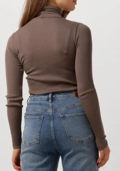 taupe rosemunde coltrui silk t-shirt w/ roller neck