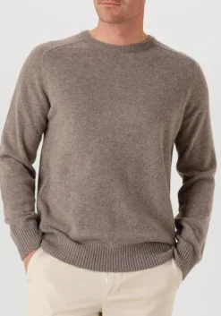 taupe stefano lauran trui crew l