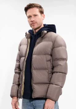 taupe woolrich gewatteerde jas cloud eagle jacket
