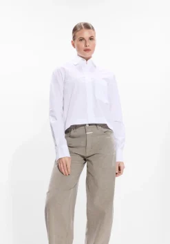 witte closed blouses cropped classic shirt