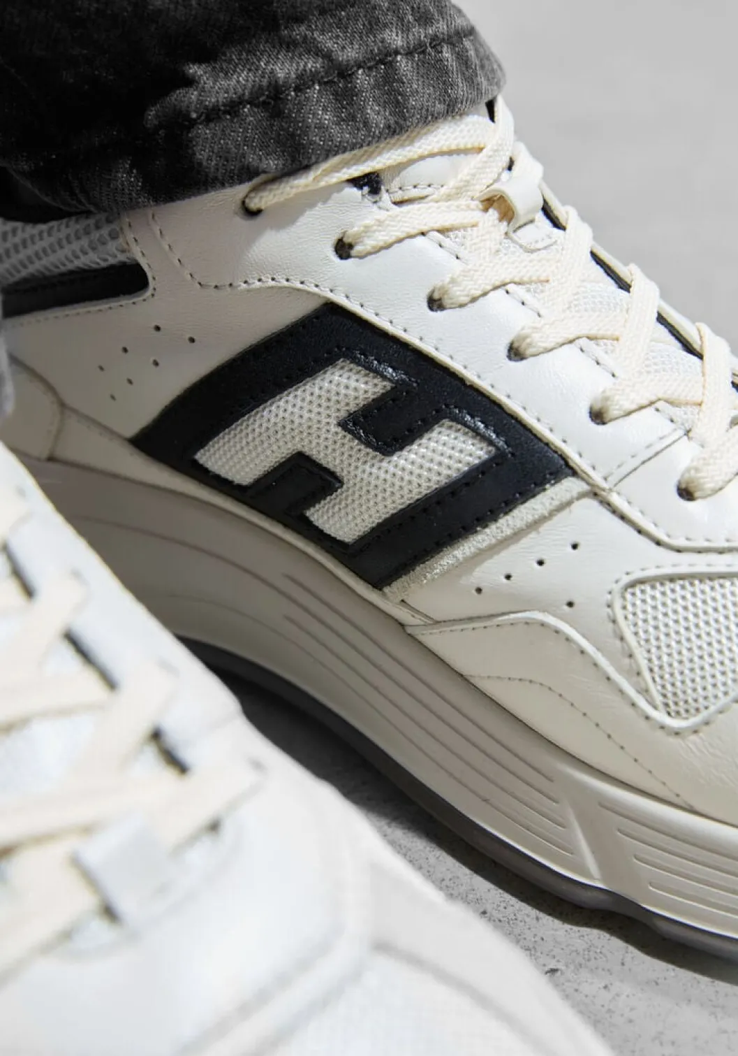 witte hogan sneakers mesh combi runner