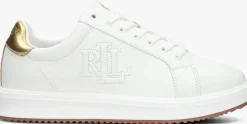 witte lauren ralph lauren lage sneakers ainsley low top lace