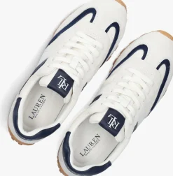 witte lauren ralph lauren lage sneakers dani low top lace