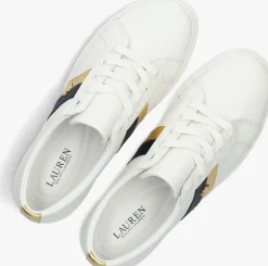 witte lauren ralph lauren lage sneakers janson ii low top lace