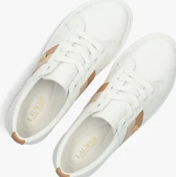witte lauren ralph lauren lage sneakers janson ii low top lace