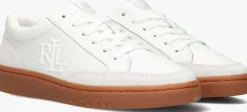 witte lauren ralph lauren lage sneakers hailey 6 low top lace