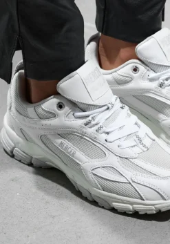 witte mercer amsterdam lage sneakers met combi sneaker