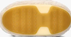 witte moon boot instappers mule faux fur beads