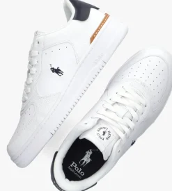 witte polo ralph lauren lage sneakers masters court low top