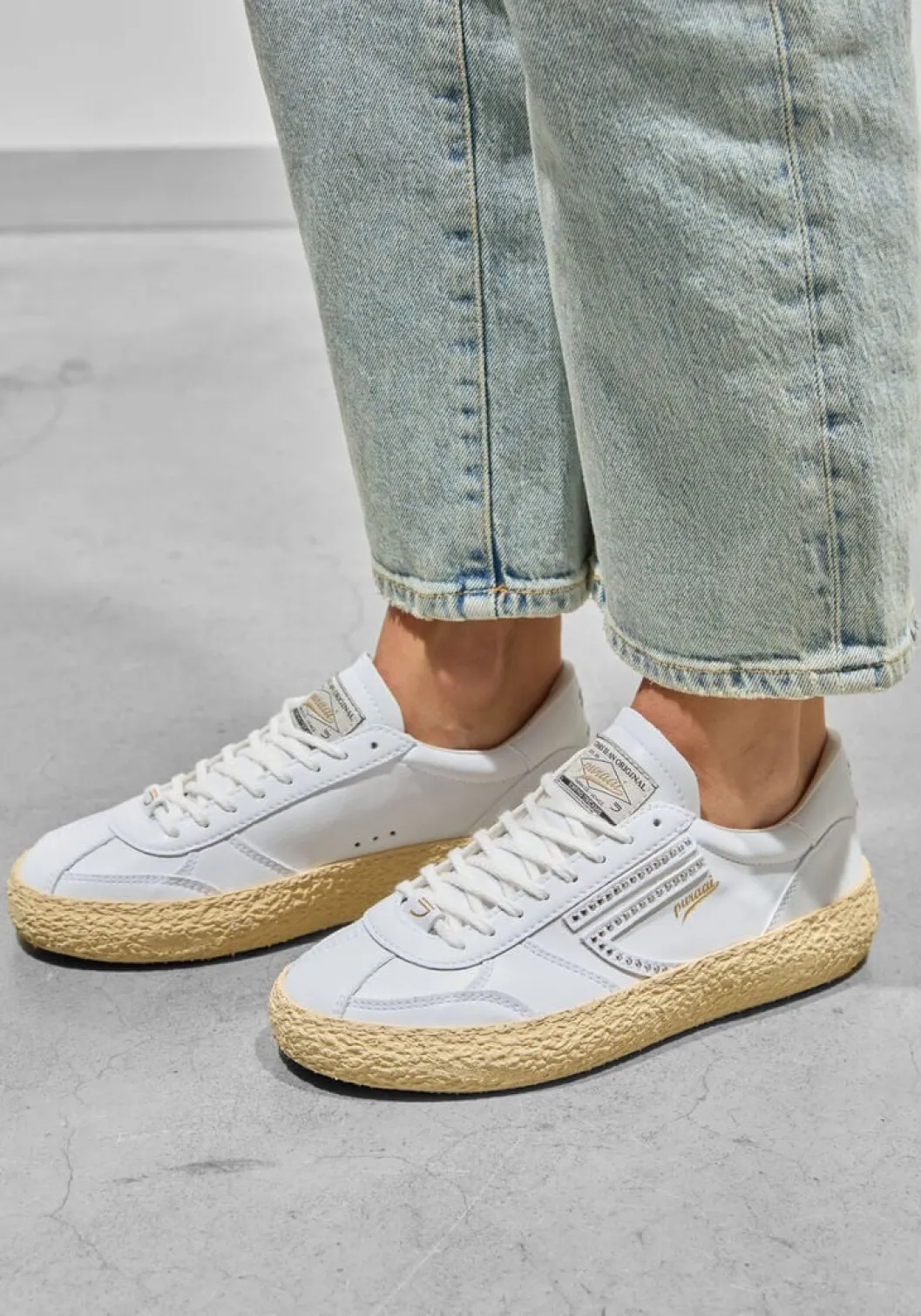witte puraai lage sneakers 1.01 stud